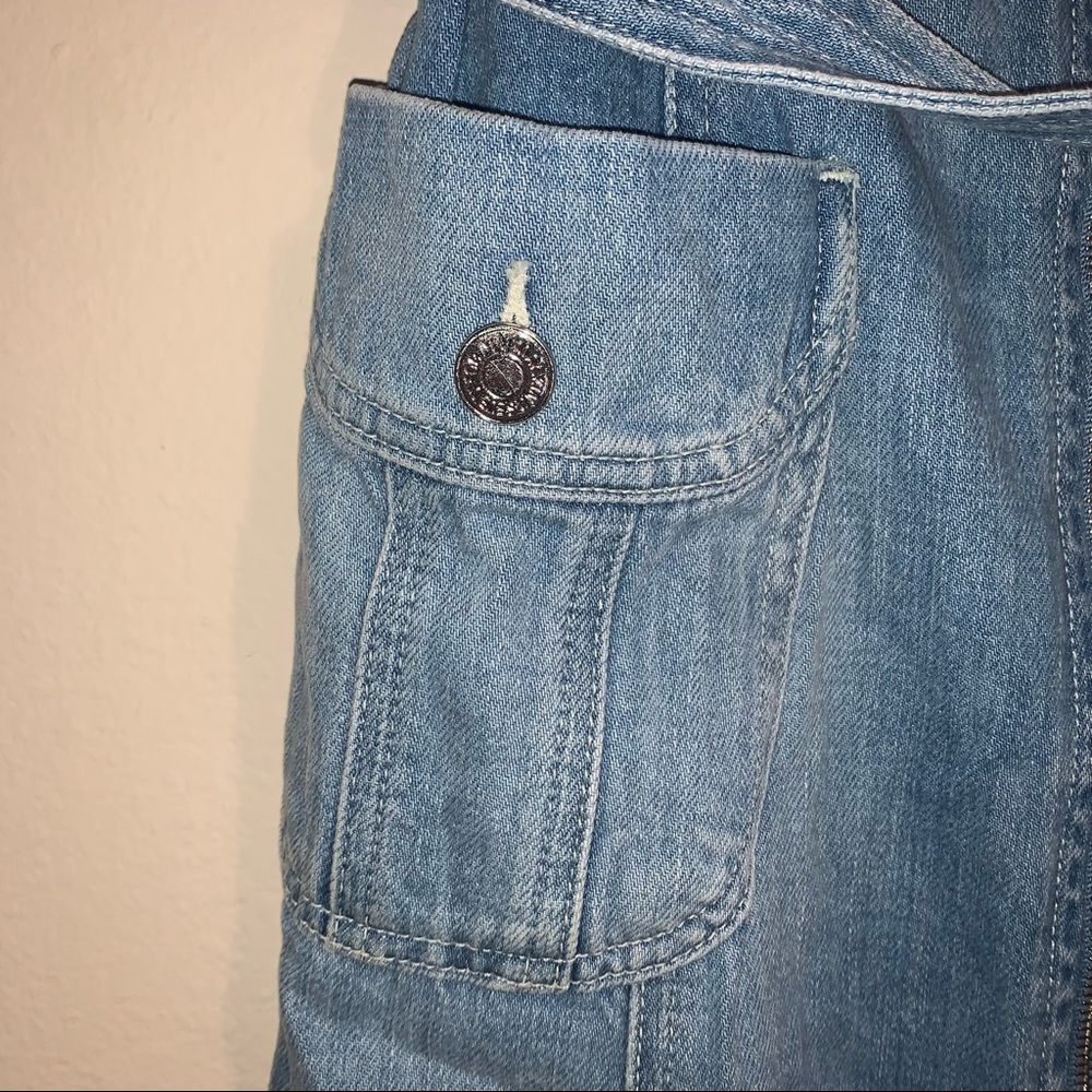7 For All Mankind Denim Jean Zipper Dress Size M - Picture 4 of 8